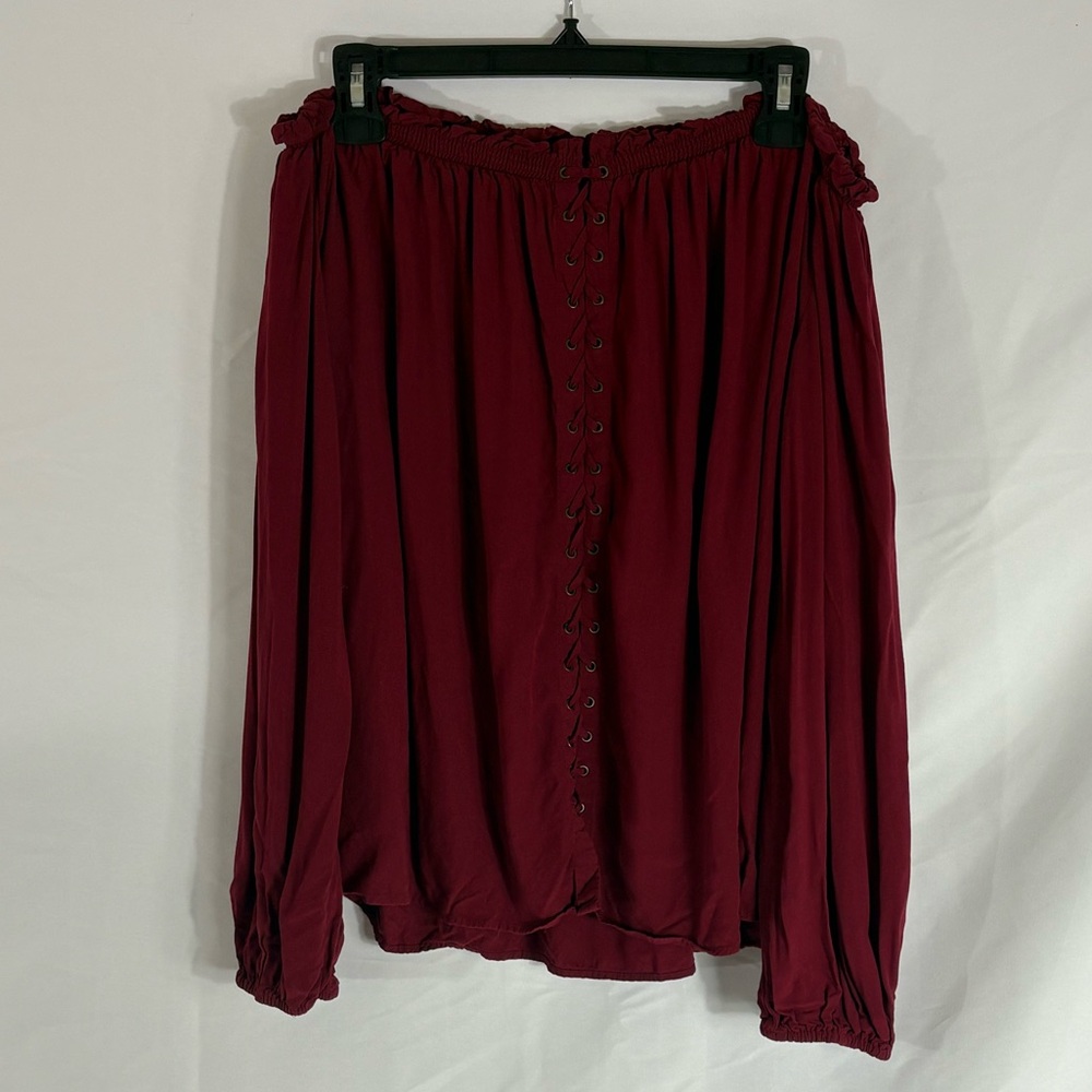 Dark Red Peasant Shirt